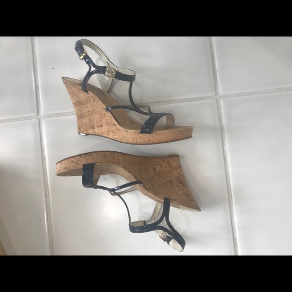 Michael Kors Cicely Wedge Navy Patent 9M - Picture 6 of 8